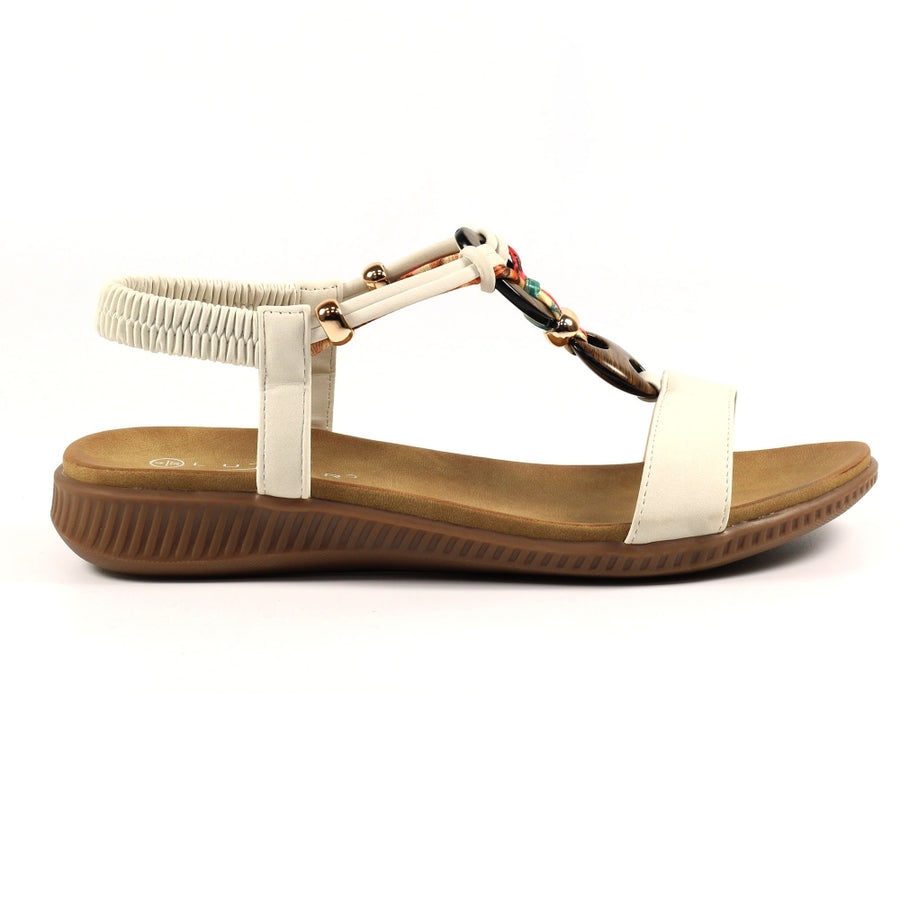 Lunar JLH475 WT Brava White Sandal