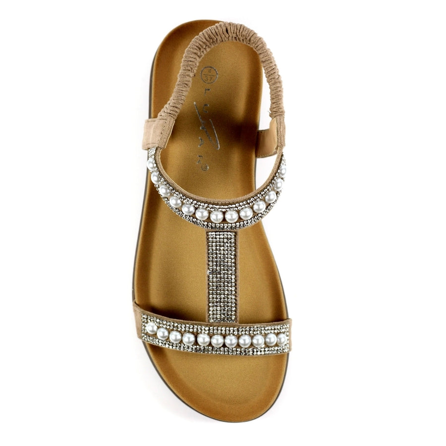 Lunar JLH078 BG Tancy Beige Pearl Sandal