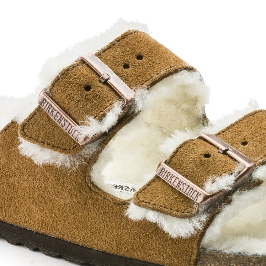Birkenstock Arizona Shearling Tan Suede