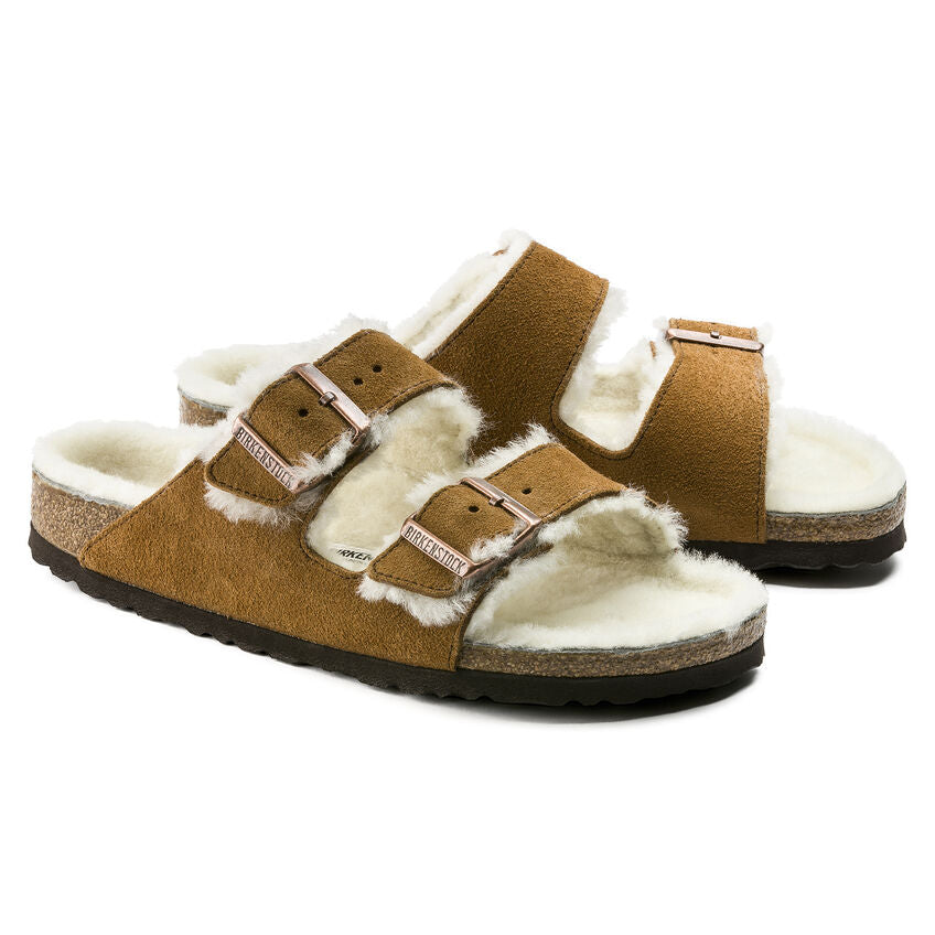 Birkenstock Arizona Shearling Tan Suede