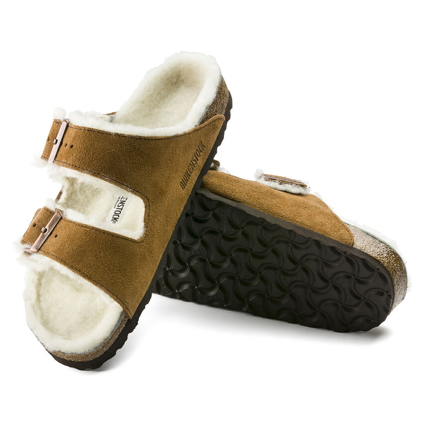 Birkenstock Arizona Shearling Tan Suede