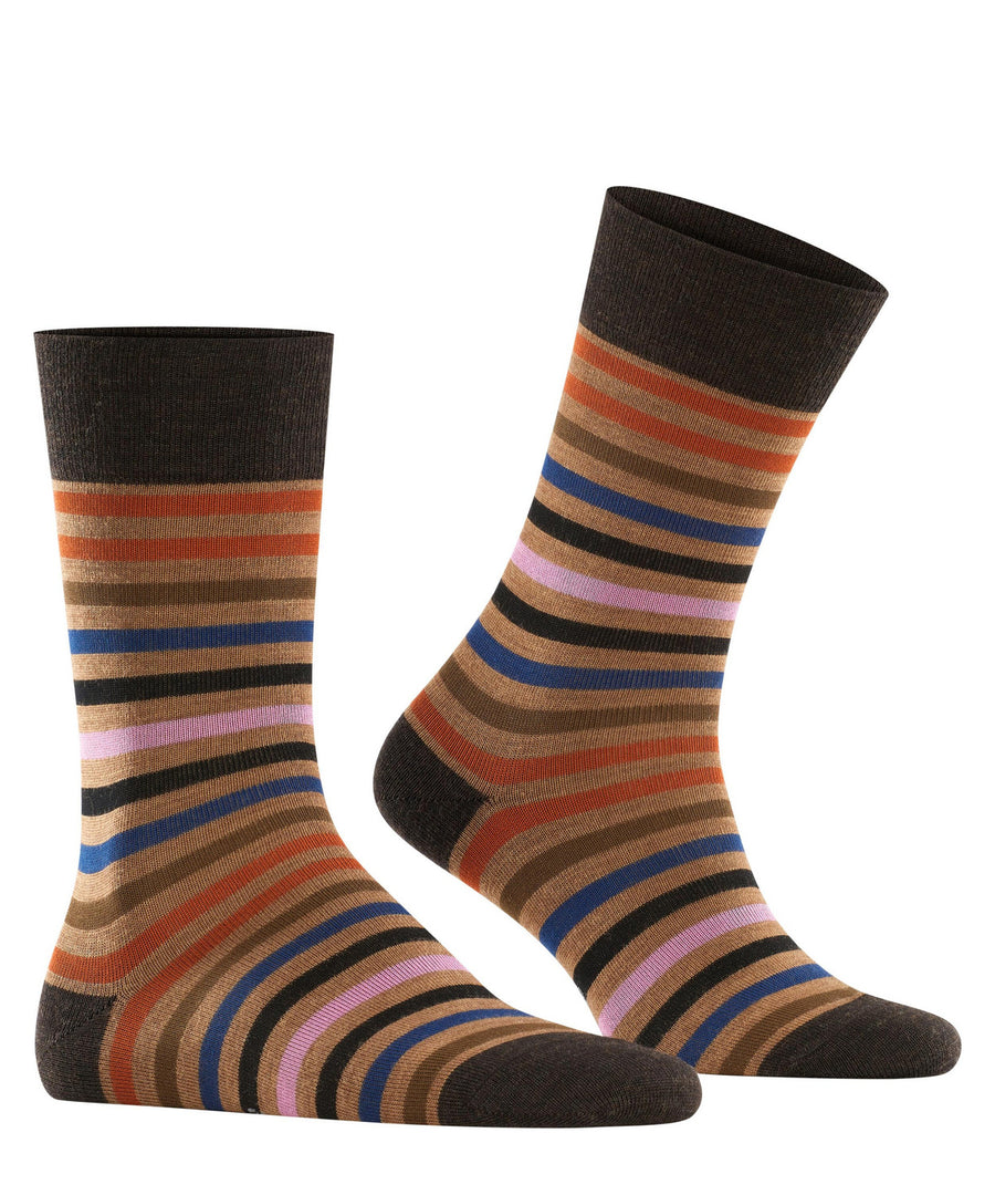 Falke 13279 5306 Tinted Stripe Sock Canvas/Cinnamon