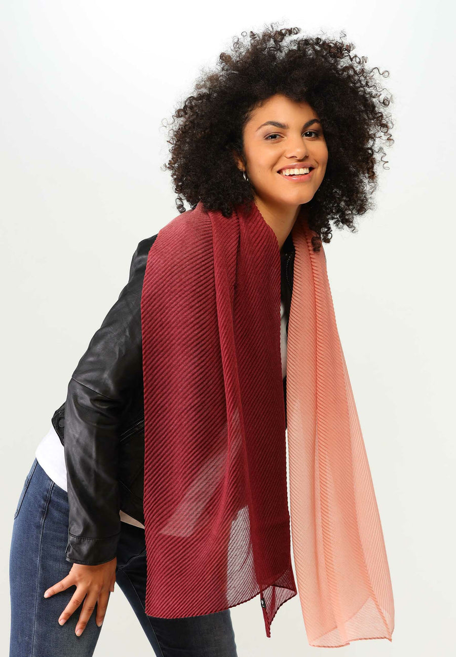 Fraas 625490 400 Rose Berry Pleated Tonal Wrap