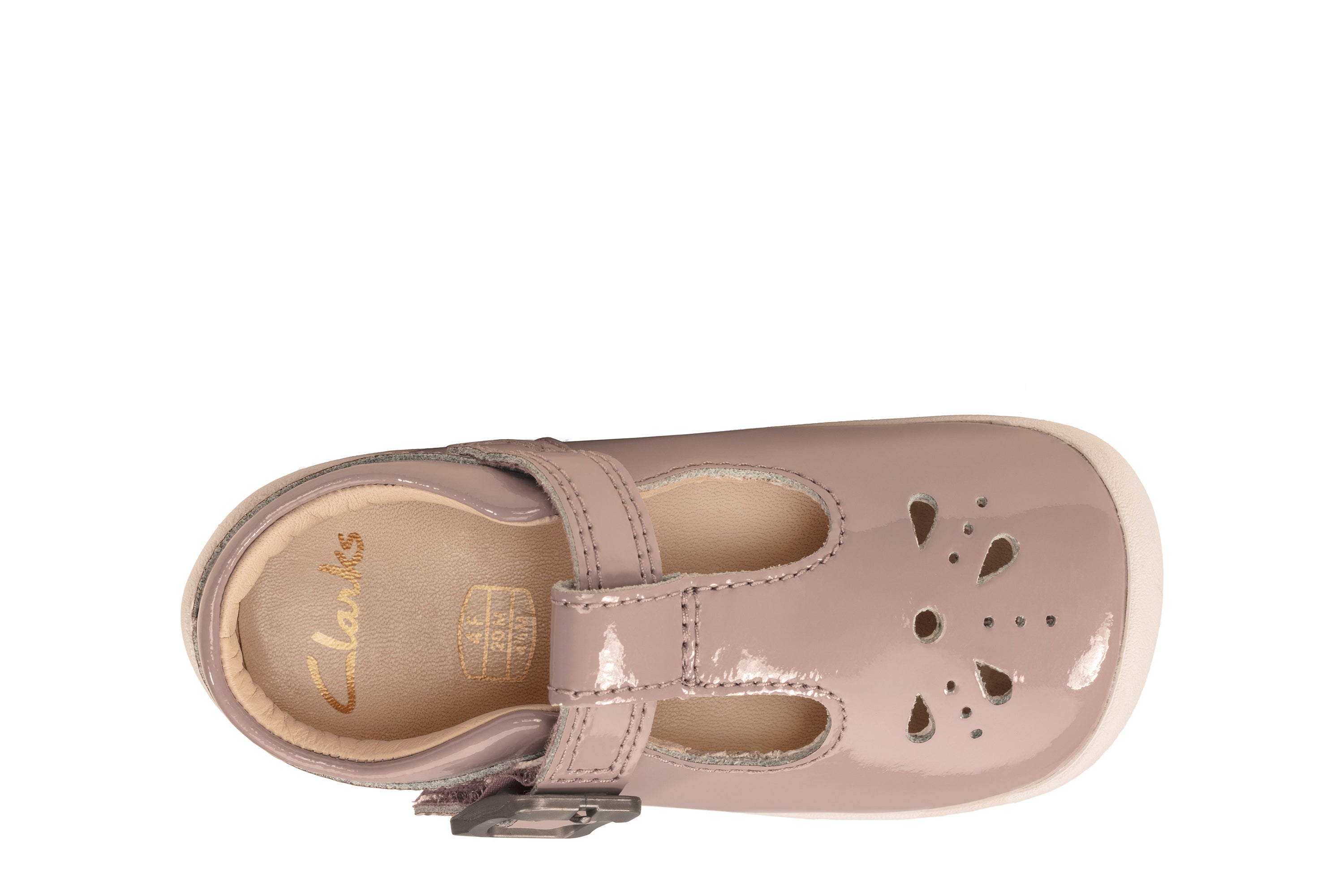 Clarks Roamer Star T 26143463 Pink Patent Shoephoric UK