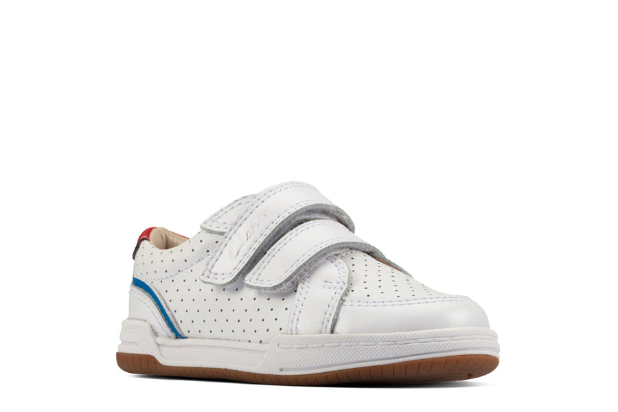 Clarks Fawn Solo T White Leather