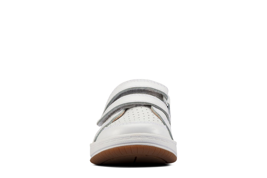 Clarks Fawn Solo T White Leather
