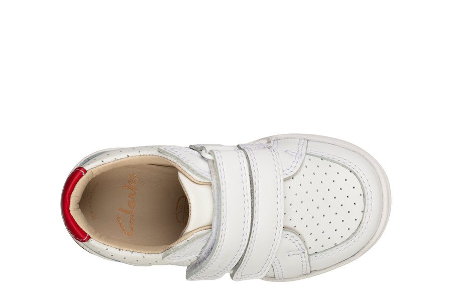Clarks Fawn Solo T White Leather