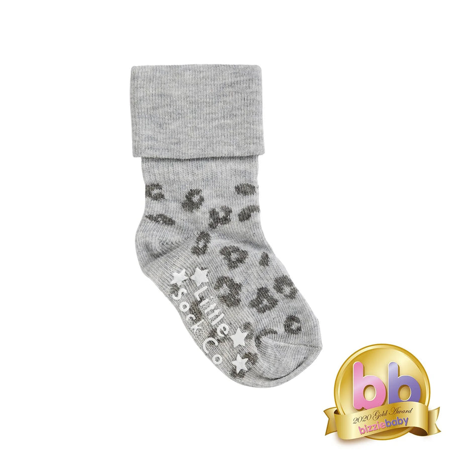 The Little Sock Company Original non-slip stay on socks in Grey Animal
