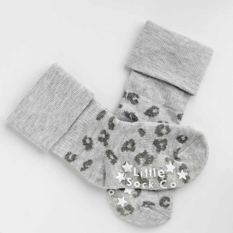 The Little Sock Company Original non-slip stay on socks in Grey Animal