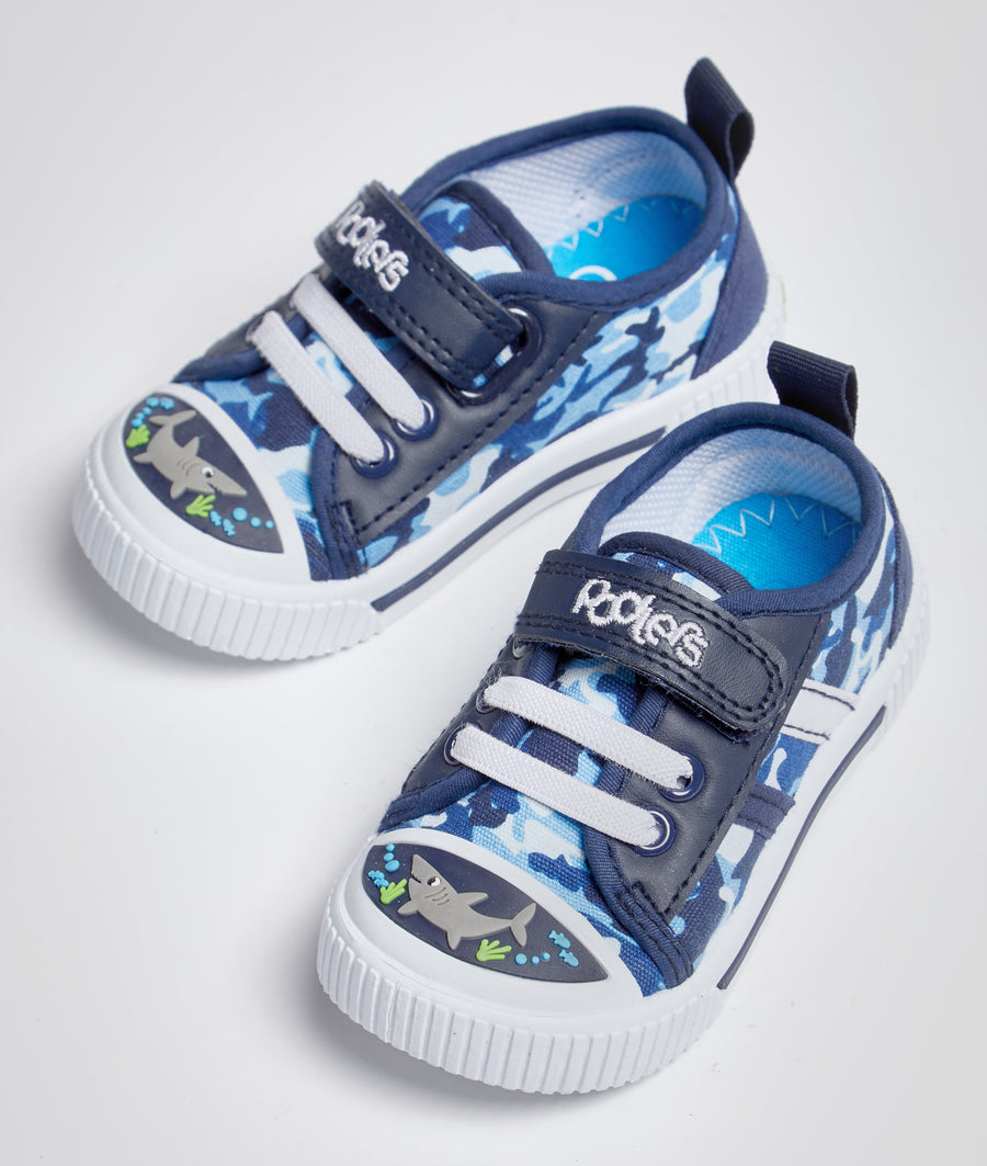 Podlers Camo Canvas Shoe (Reez) Blue