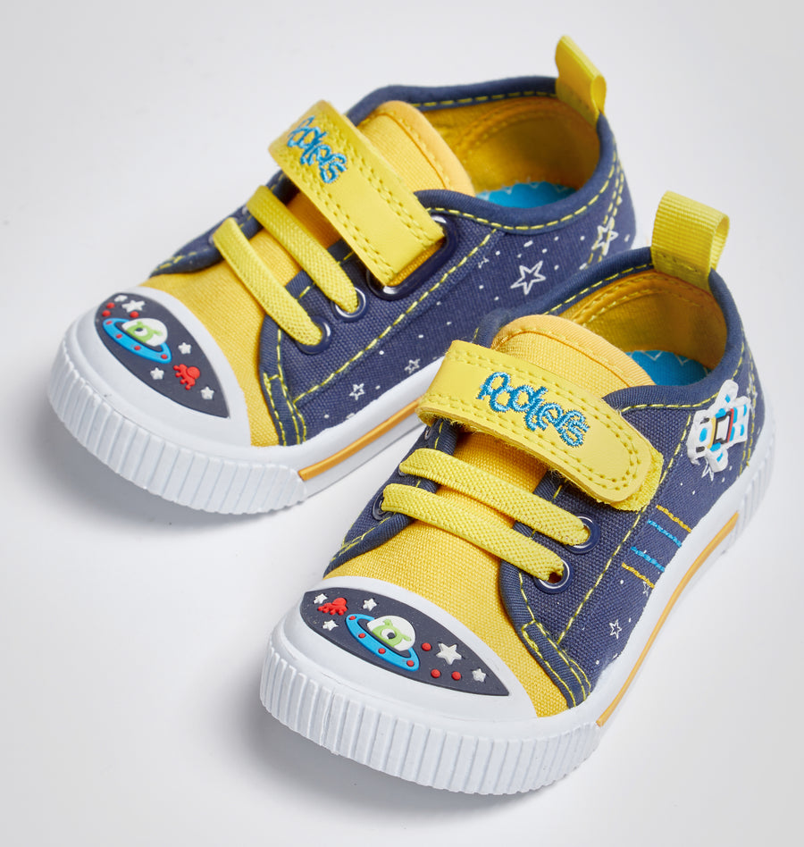 Podlers Space Canvas Shoe (Sonar) Navy/Yellow