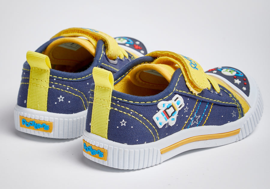 Podlers Space Canvas Shoe (Sonar) Navy/Yellow