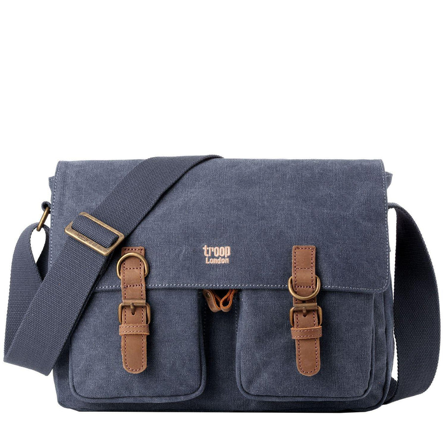 Troop London TRP0210 Classic Messenger Bag in Blue