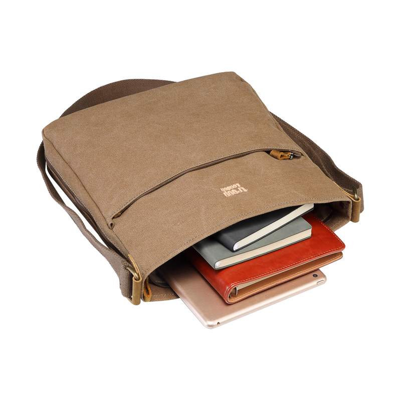 Troop London TRP0236 Classic Across Body Bag in Brown