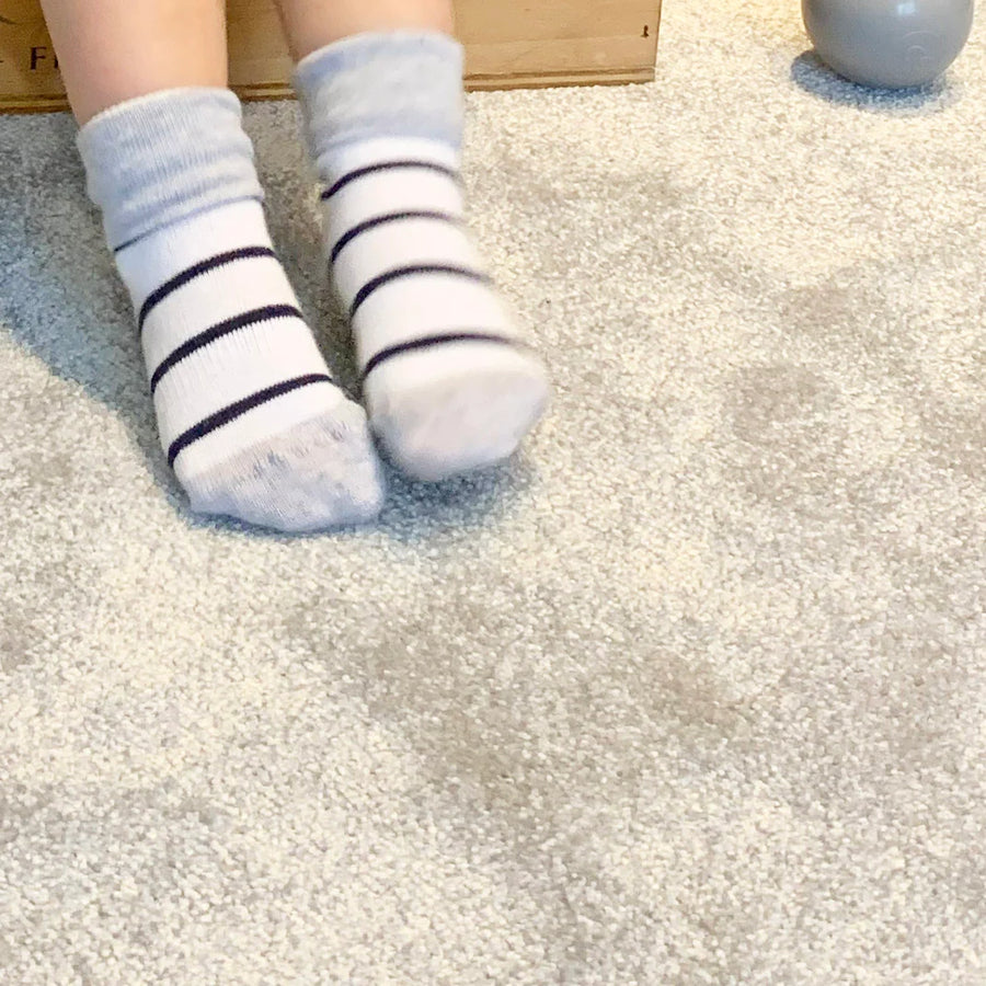 The Little Sock Company Original non-slip stay on socks in Navy Wide Stripe