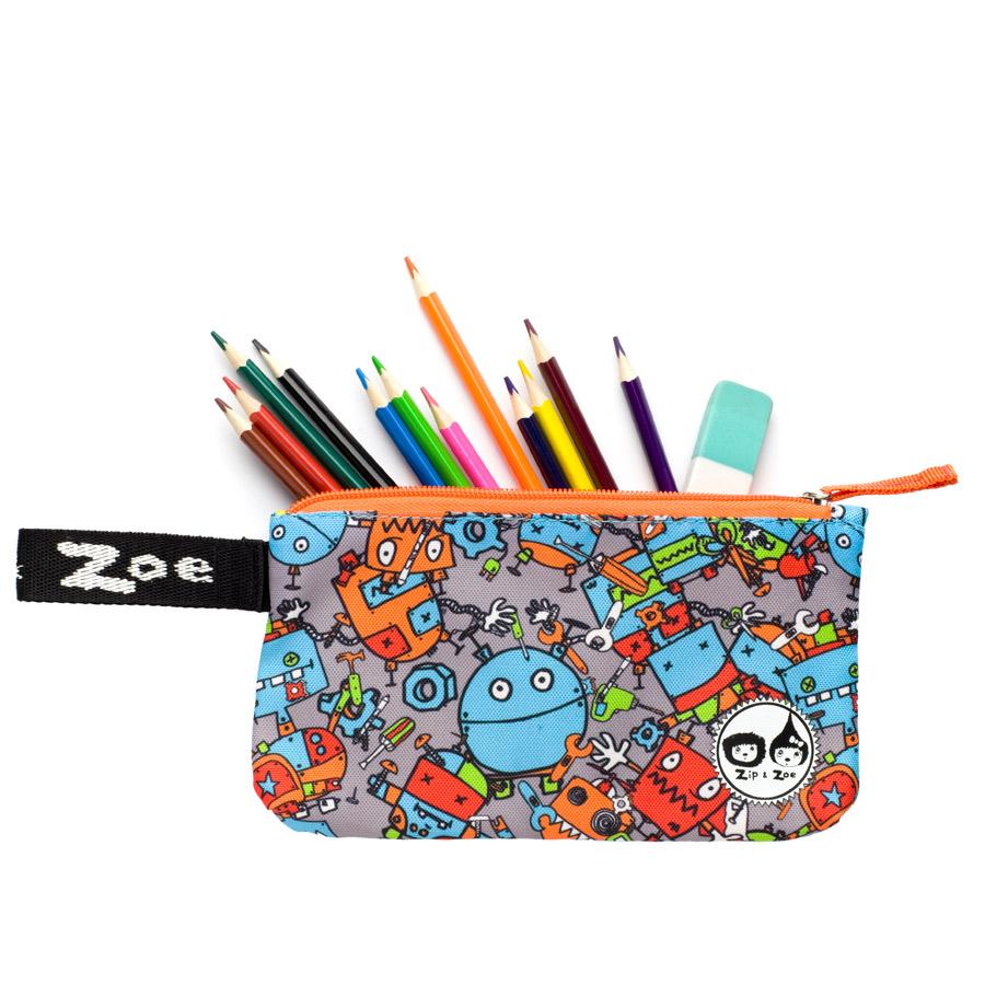 Zip and Zoe Pencil Case Robot Blue