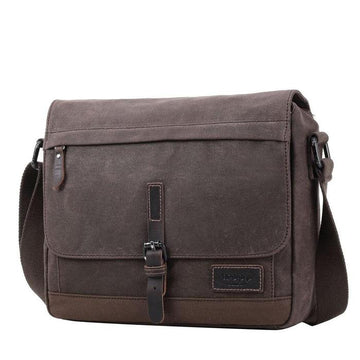 Troop London TRP0443  Heritage Messenger Bag in Dark Brown