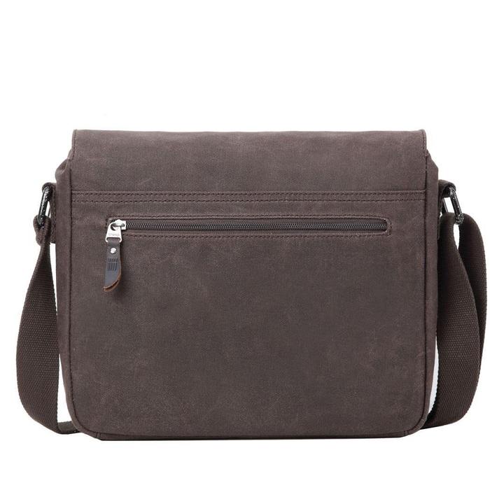 Troop London TRP0443  Heritage Messenger Bag in Dark Brown